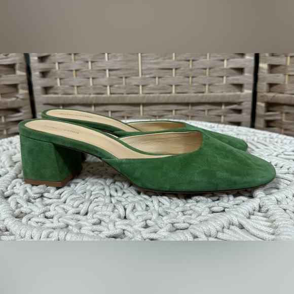 Reformation Green Suede Mule Heels - Size 8 - Picture 5 of 9